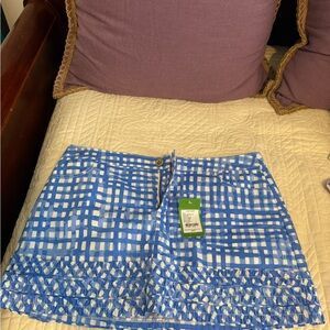 Lilly Pulitzer Blue and White Checkered Skirt